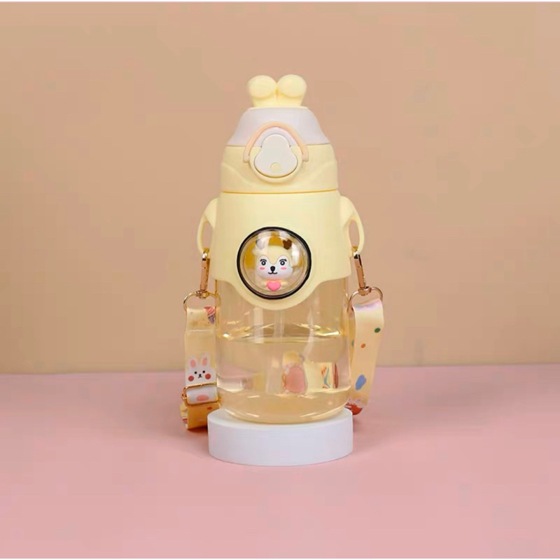 BOTOL MINUM ANAK LUCU KARAKTER KUPING KELINCI - TEMPAT MINUM THUMBLER BOTOL IMUT -BOTTLE SEKOLAH HOLIDAY FREE STICKER 2D&amp;3D