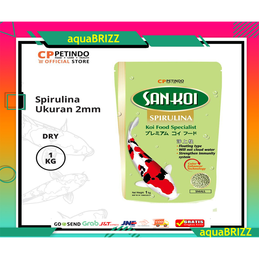 Sankoi San Koi Spirulina Medium M Pakan Makanan Ikan Koi 1kg 1 Kg