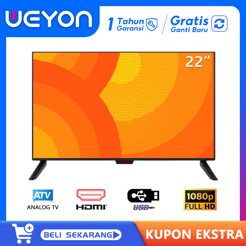 Weyon 22 Inch Digital TV LED FHD Televisi Murah Analog TV USB-HDMI-AV