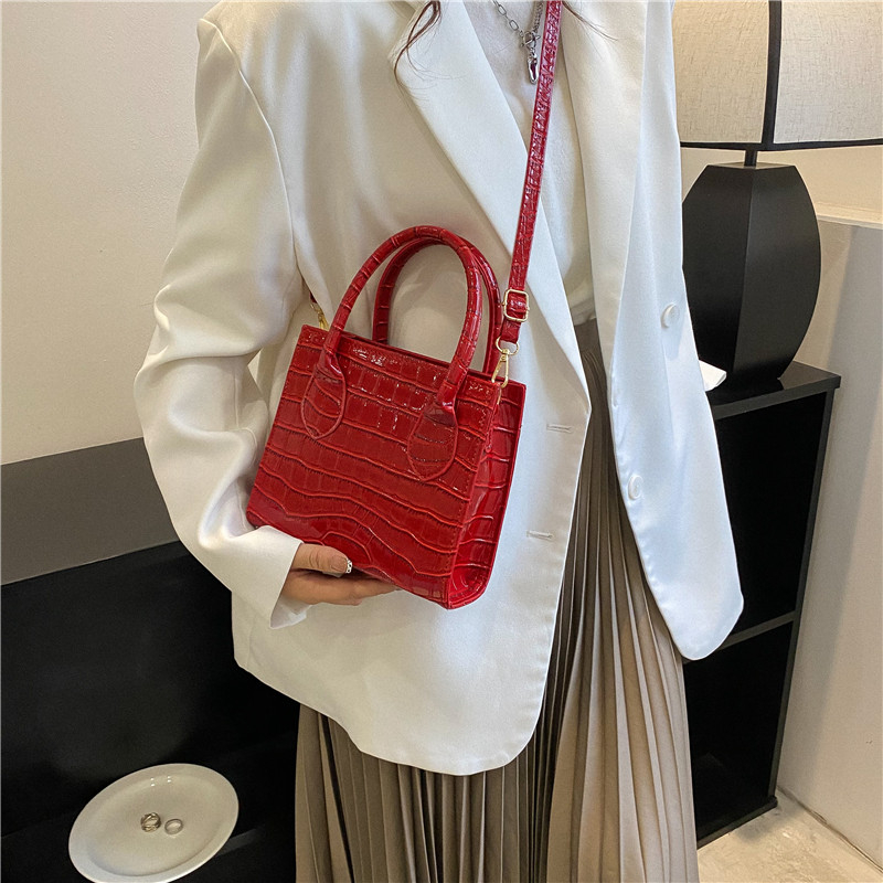 Women Crocodile Sling Bag Square Glossy Tas Wanita 10185