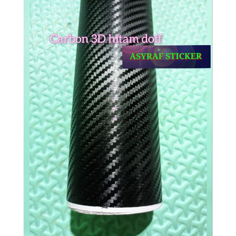SKOTLET STIKER MOTOR CARBON 3D HITAM DOFF