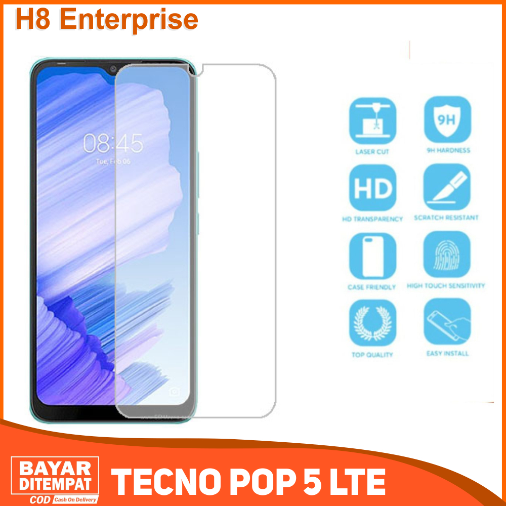 Tempered Glass Tecno Pop 5 LTE- Anti Gores Kaca Premium Quality