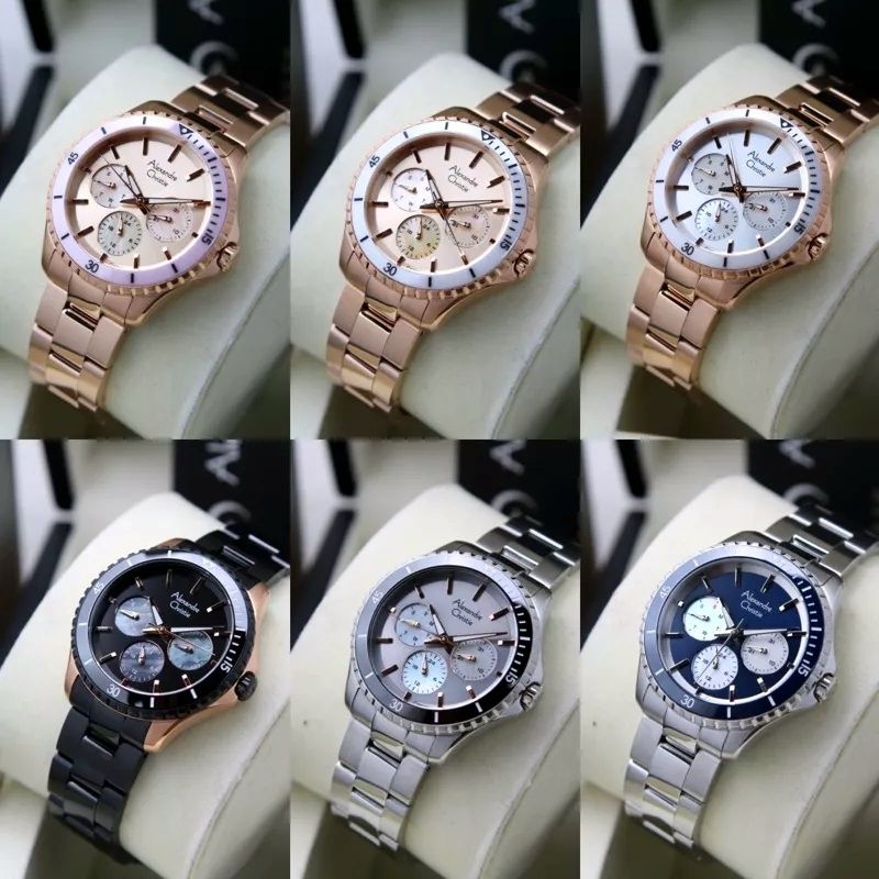 Jam tangan wanita keramik Alexandre Christie 2A54 AC2A54 Original