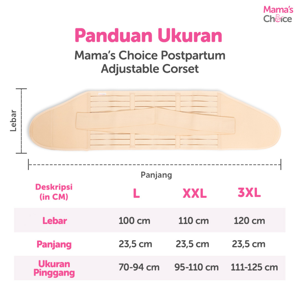 ORIGINAL Mama's Choice Postpartum Adjustable Corset  / Korset Melahirkan Mamas Choice / Mama Choice Korset Ibu Melahirkan / Gurita Ibu Melahirkan setelah Cesar / LEDIMART