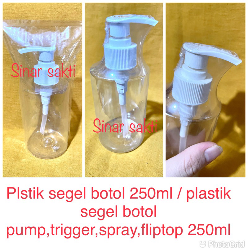plastik segel botol pump 250ml / plastik segel 250ml (isi50)