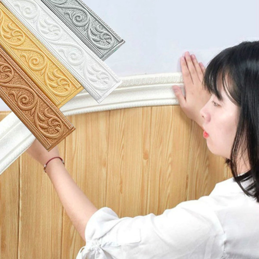 List Wallpaper Dinding 3D Foam Wall Border Sticker Tembok 230cm