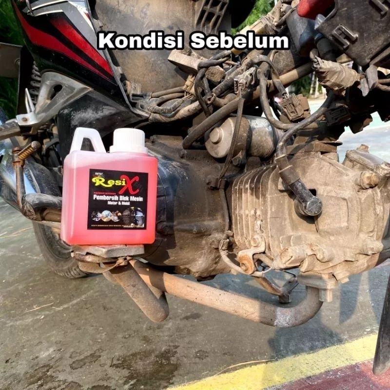 Resix penghilang kerak karat membandel pada mesin mobil motor pembersih blok mesin cairan ampuh penghilang kerak membandel 500 ml