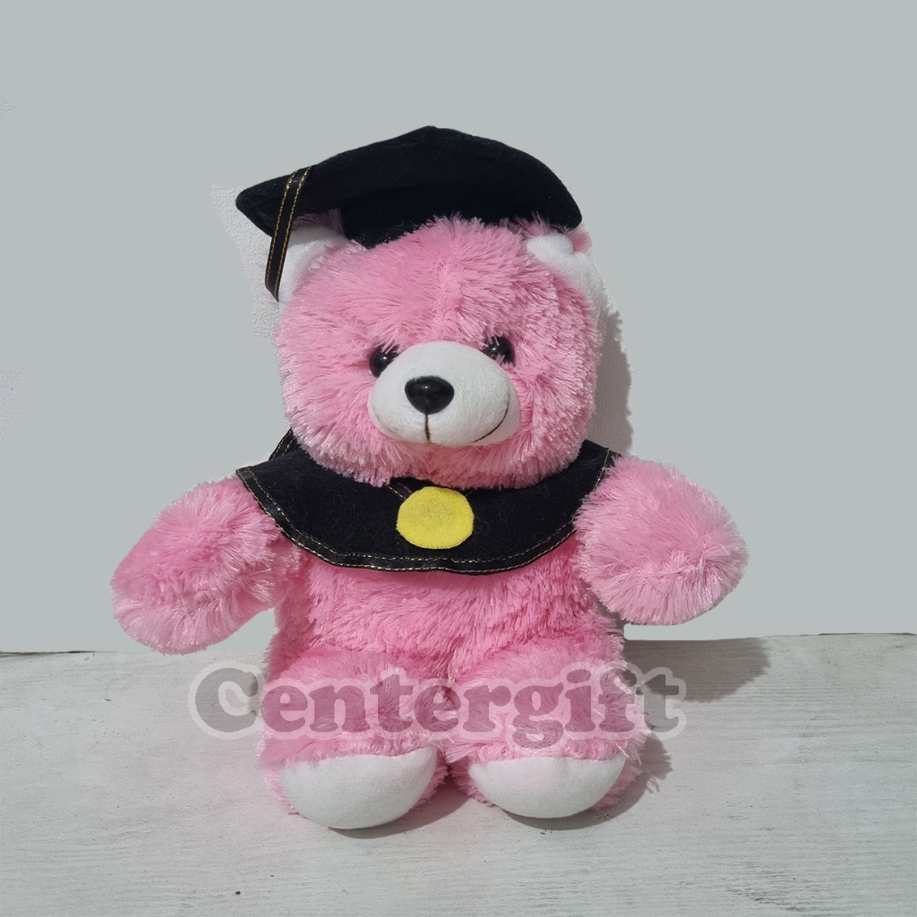 Boneka Wisuda Teddy Bear Toga Boneka Teddy Bear Bucket 35CM Bahan Bulu Lembut