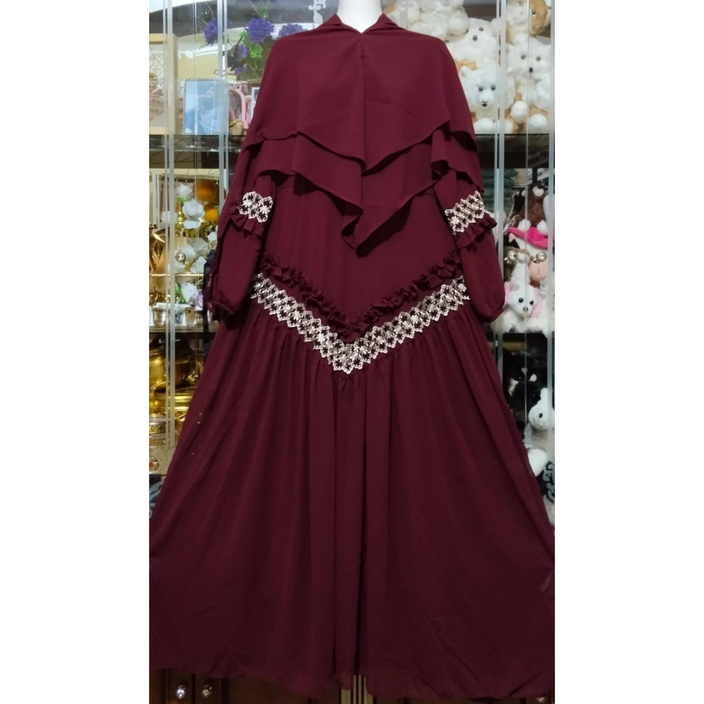 terbaru!!! gamis model SGR (segitiga renda) untuk dewasa