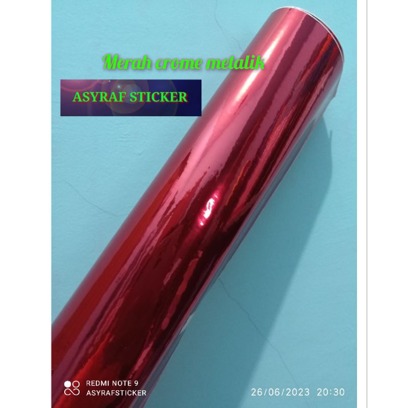 SKOTLET STIKER MOTOR kROME METALIK MERAH STICKER SKOTLITE WARNA MERAH kROME METALIK