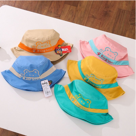 Topi Bucket Anak Bordir King Bear Topi Bucket Anak Terbaru