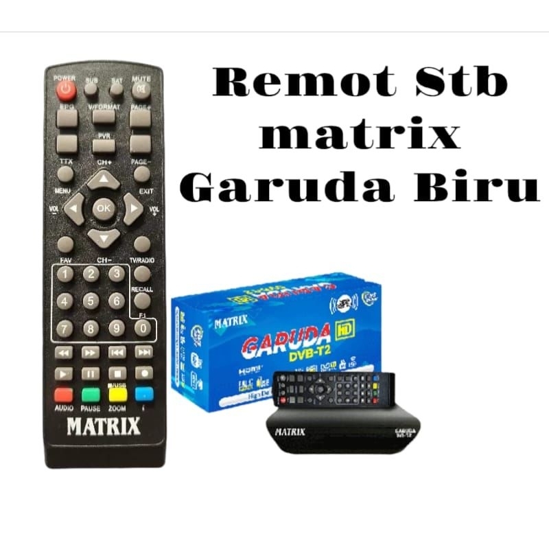 Remot set top box matrix Garuda hd biru