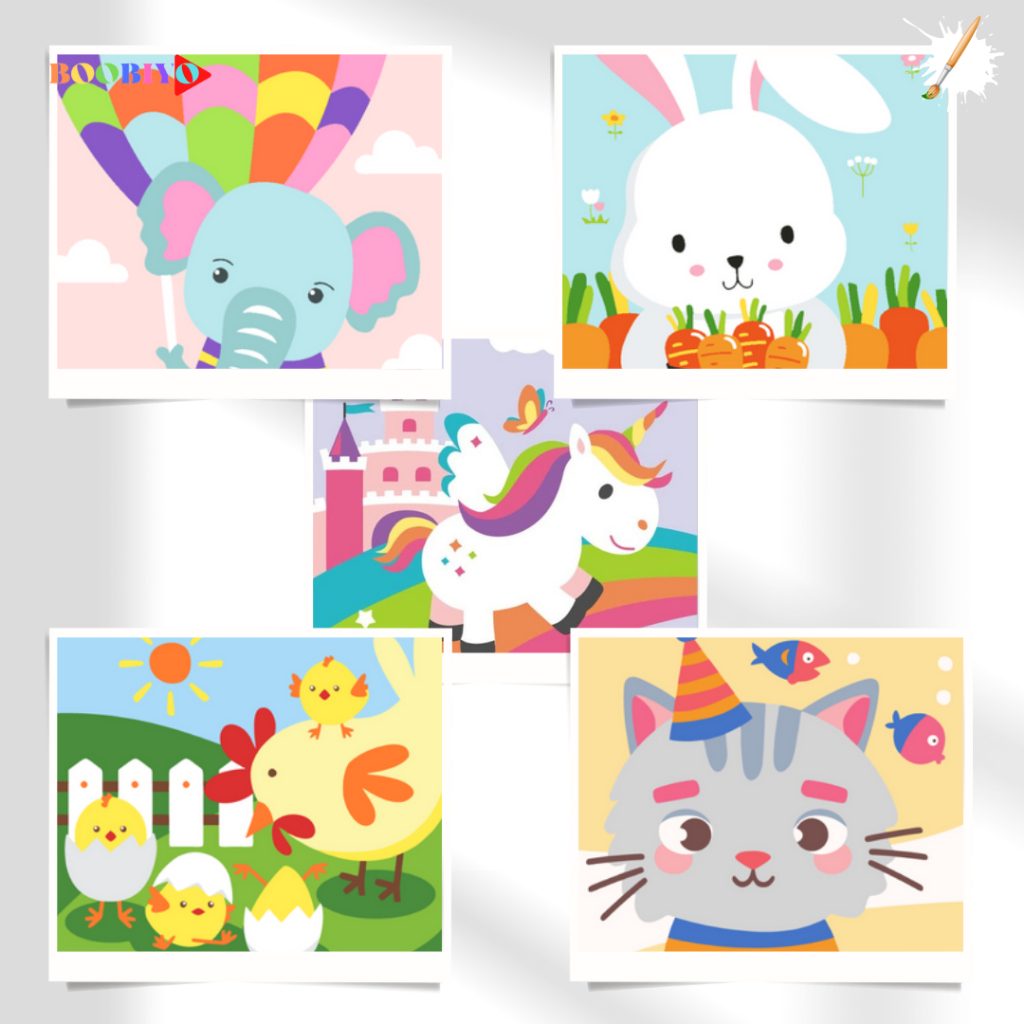 

HJK [Boobiyo] Paint By Number Mainan Edukasi Anak/DIY 20x20