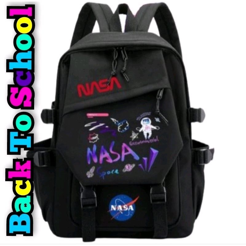 samasuka.shop - Tas sekolah anak laki-laki Sd / karakter NASA / Ransel anak Laki2 Tk / Tas anak Laki Laki Hitam / Astronot