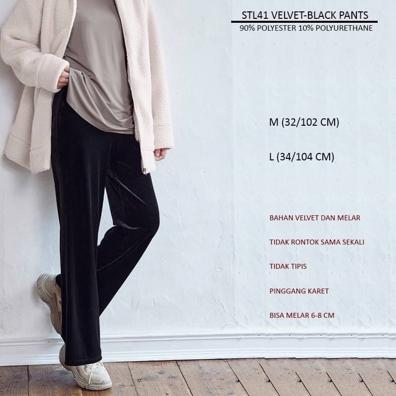 Celana Panjang Wanita Stl 41 Velvet-Black Pants
