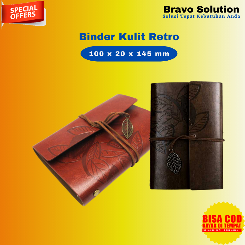 

Buku Catatan Binder Kulit Retro Leaf Kertas B7