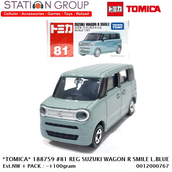 TOMICA 188759 #81 REGULAR SUZUKI WAGON R SMILE LIGHT BLUE - DIECAST