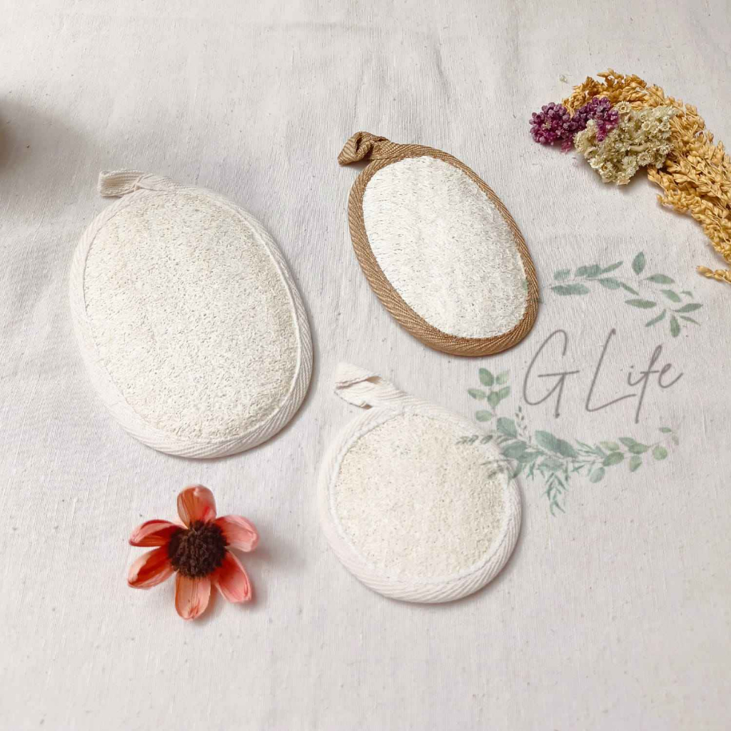 Loofah Sponge Mandi, Loofah Body Scrubber Natural Exfoliating