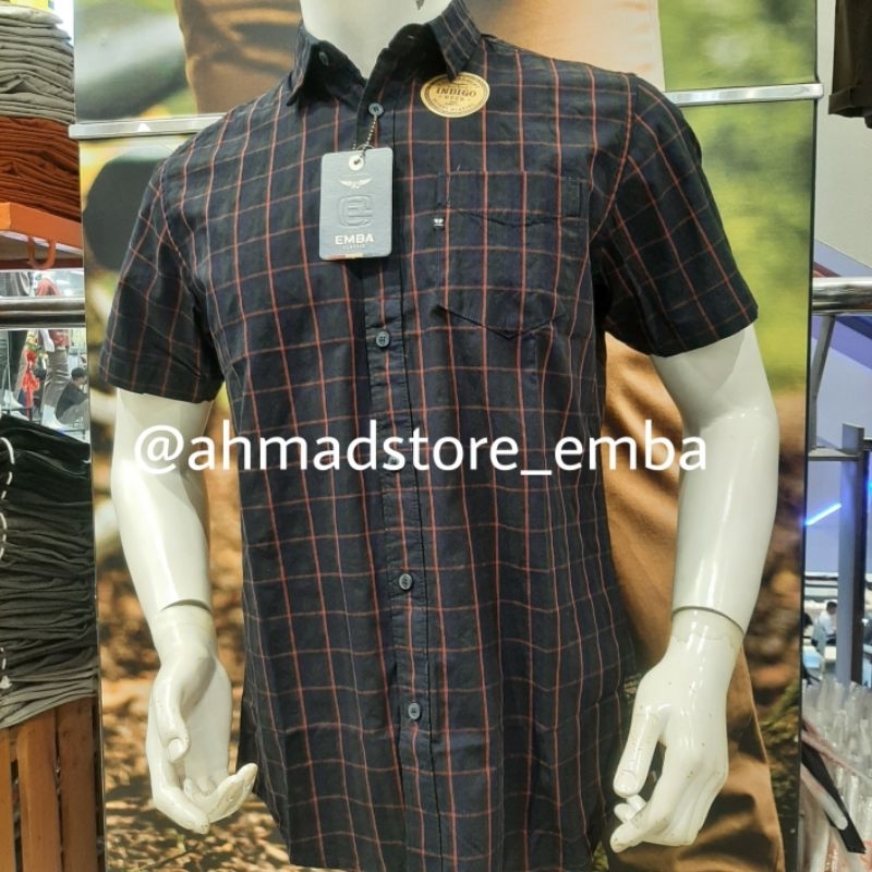 Kemeja emba classic /kemeja kotak kotak /kemeja cassual /kemeja katun /kemeja lengan pendek /emba ma