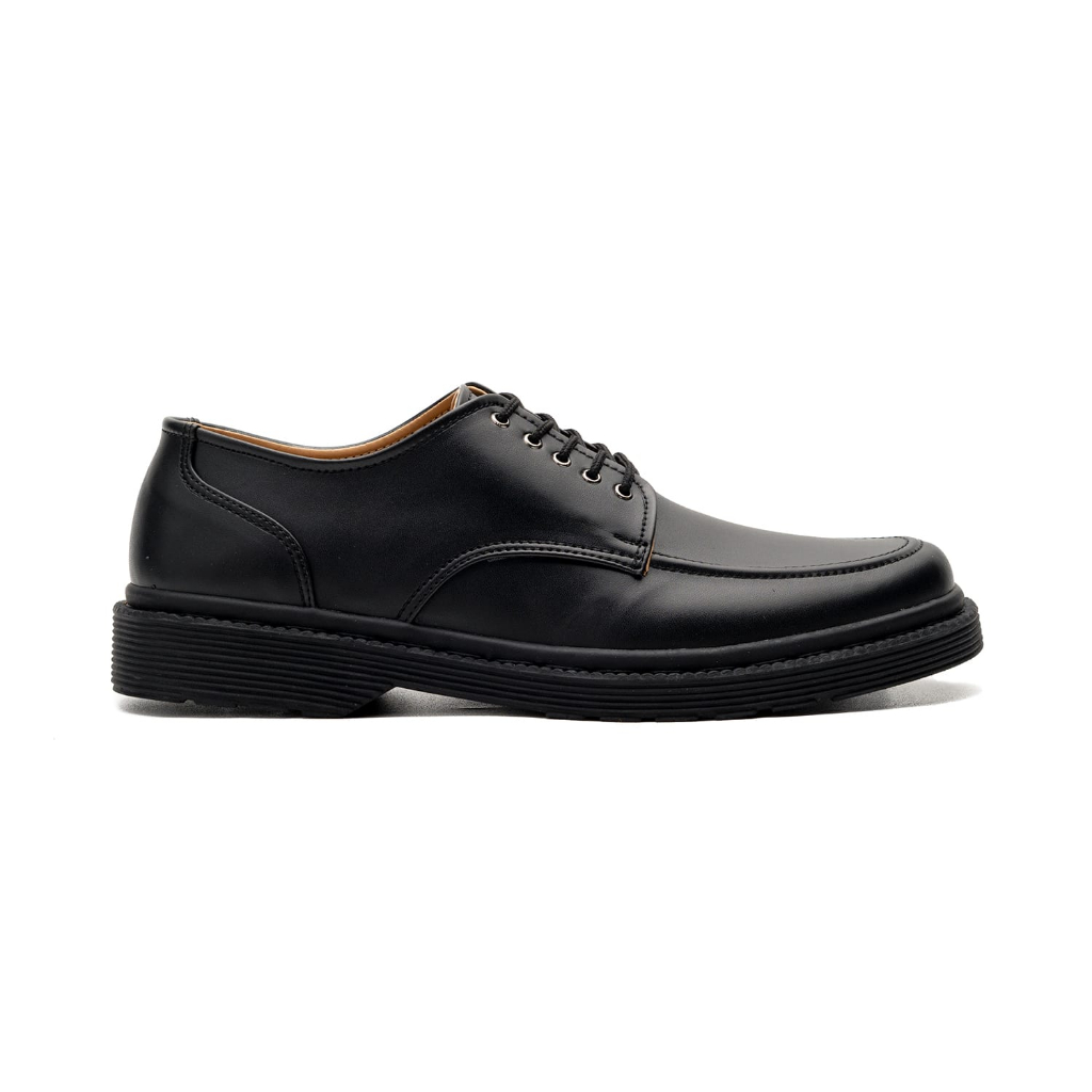 FREDDO 2.0 FULL BLACK |ManNeedMe x RAN| Sepatu Pantofel Pria Formal Derby Shoes SOL DIJAHIT