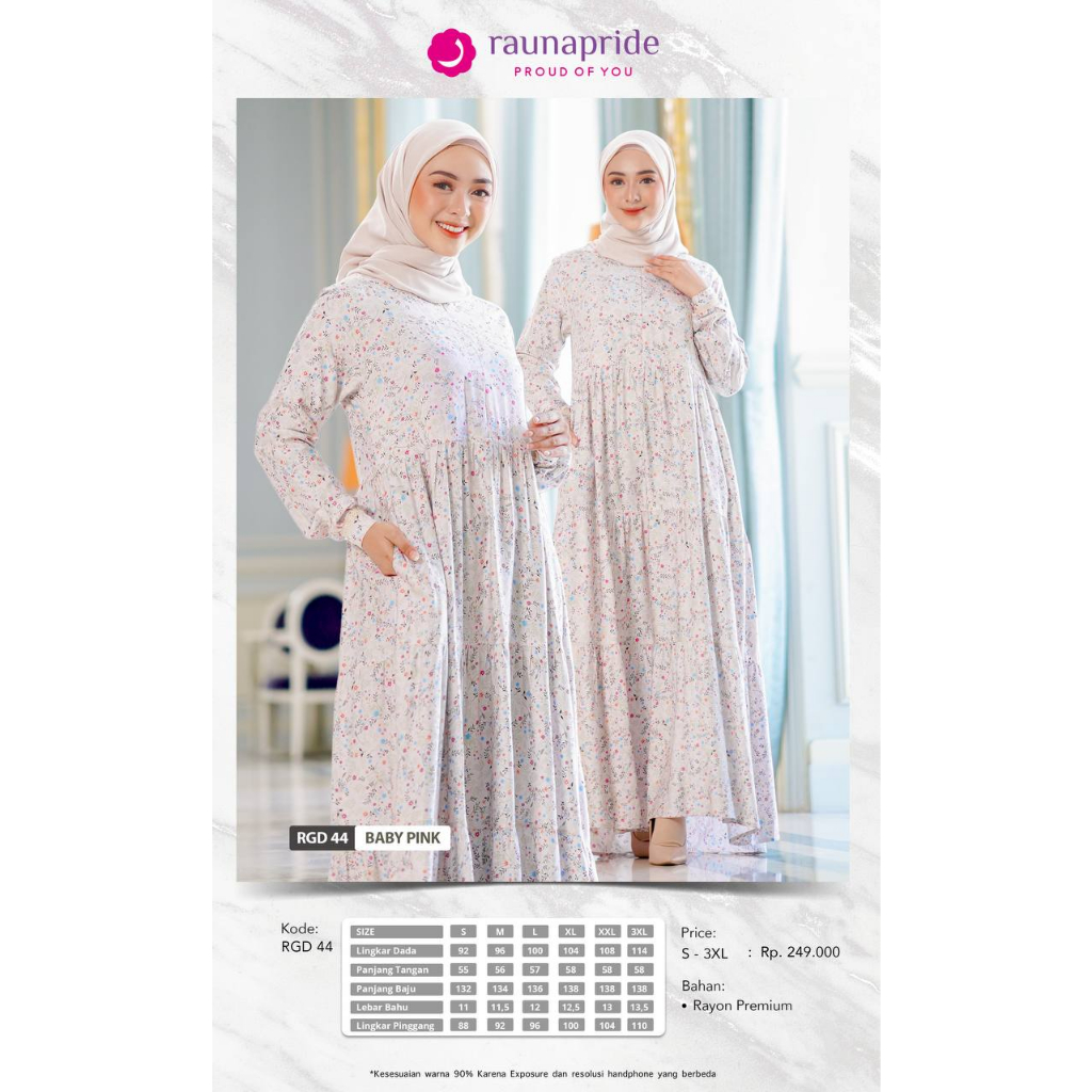 Gamis Rayon Premium RGD 44 NEW COLOR by Raunapride