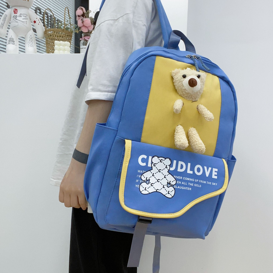 Tas Ransel Sekolah CLOUDS' LOVE 22216 Backpack Remaja Muat Laptop 16inch Bahan Anti Air WATCHKITE WKOS