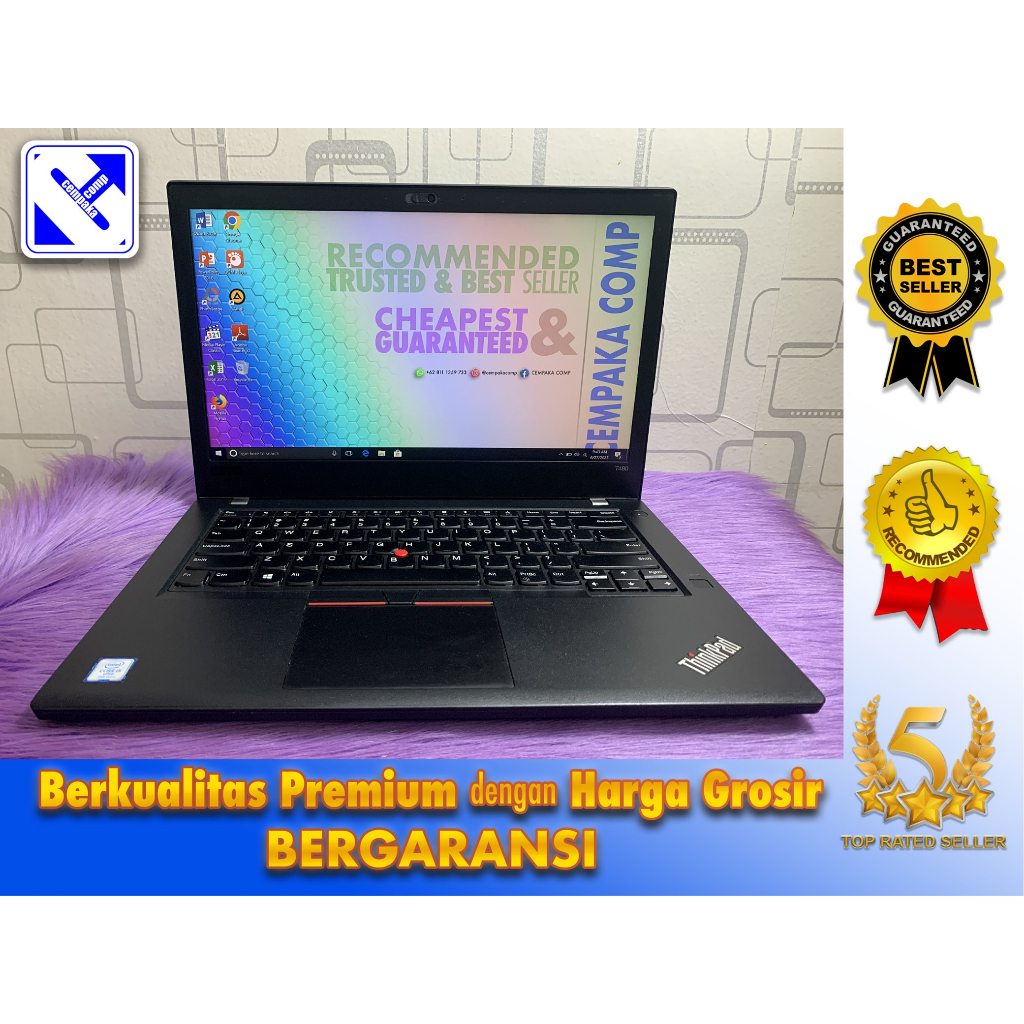 Lenovo ThinkPad T480 Core i5-7300U 16GB SSD 256GB Bukan T490 X280 T470 X270 T460