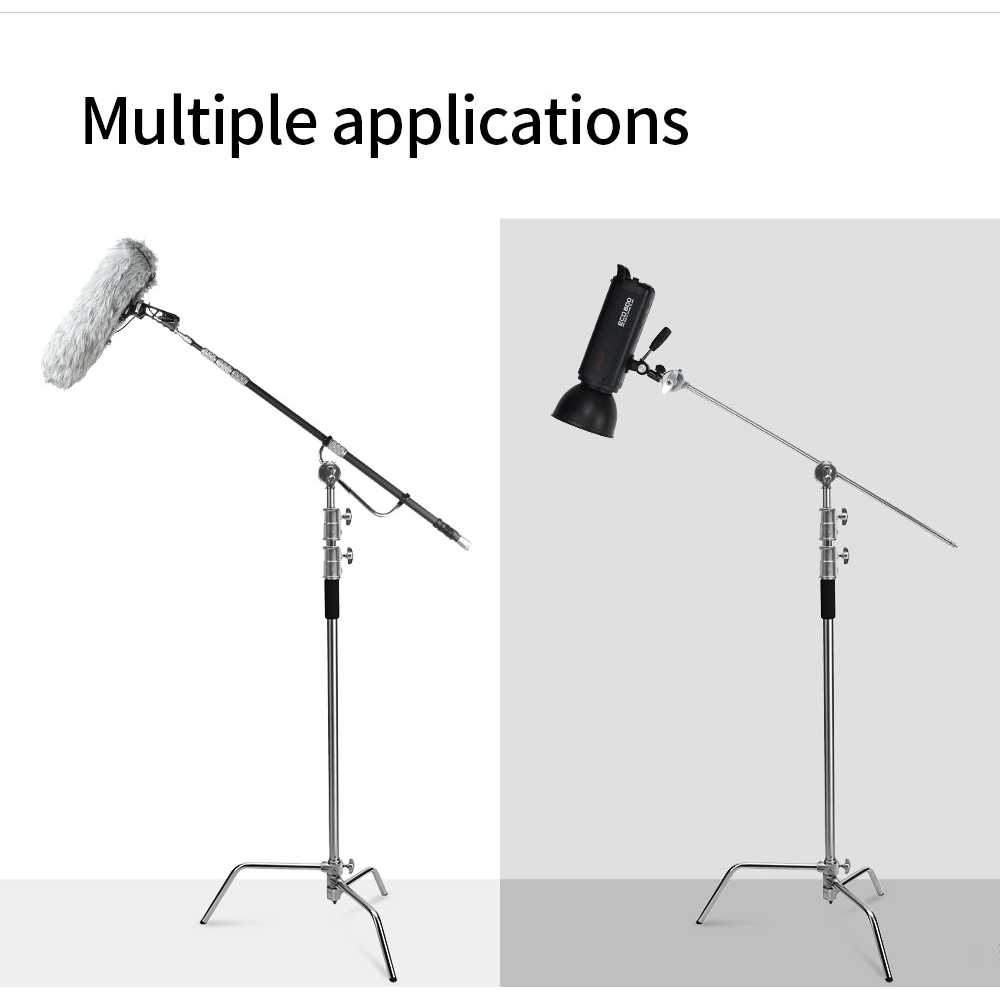 BREZ Stand C Lighting Photography with Boom Arm and Grip Head 260cm - BR-260