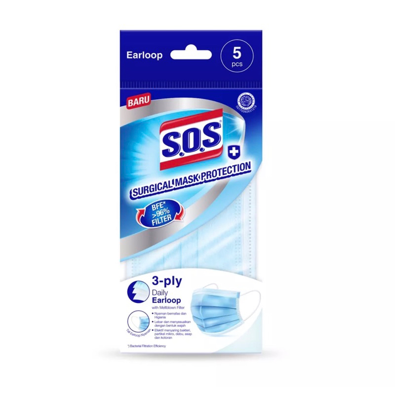 Masker SOS Surgical Mask 3 Ply S.O.S earloop