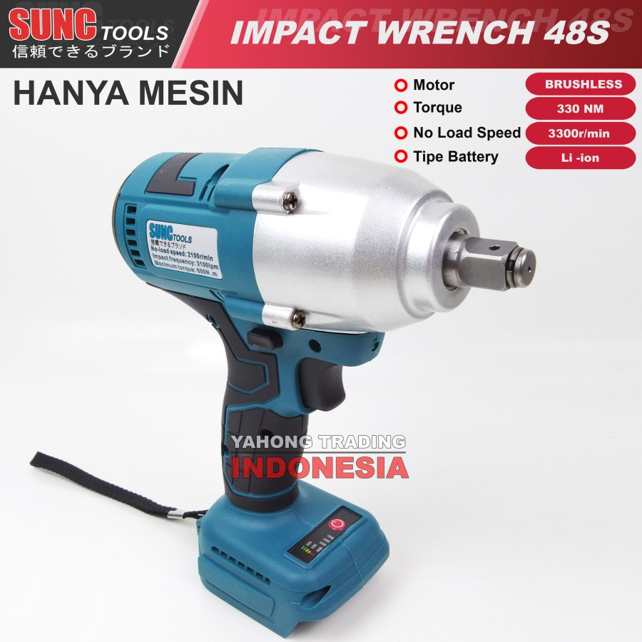 SUNC TOOLS Mesin Impact Wrench Baterai 88V 88Vf HANYA MESIN