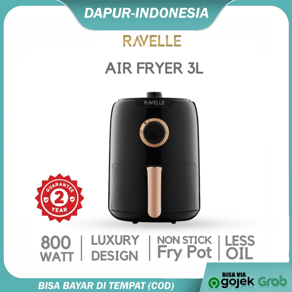 Air Fryer Ravelle - Digital Air Fryer - Mengoreng Tanpa Minyak