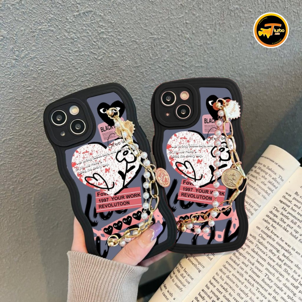 GC43 GC53 CASE CASING SOFTCASE SILIKON WAVY WAVE AESTETHIC RANTAI MUTIARA GRIP FOR SAMSUNG A21S A20S A22 A32 A33 TA4438