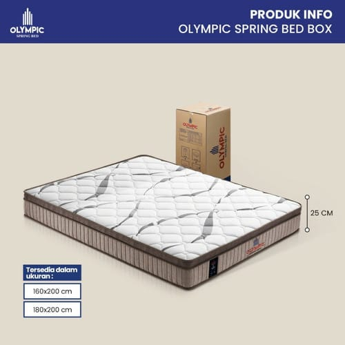 (ORIGINAL DAN MURAH) Kasur Olympic Spring Bed In The Box ukuran 160 x 200 cm, Spring bed Nyaman tidak membuat sakit badan