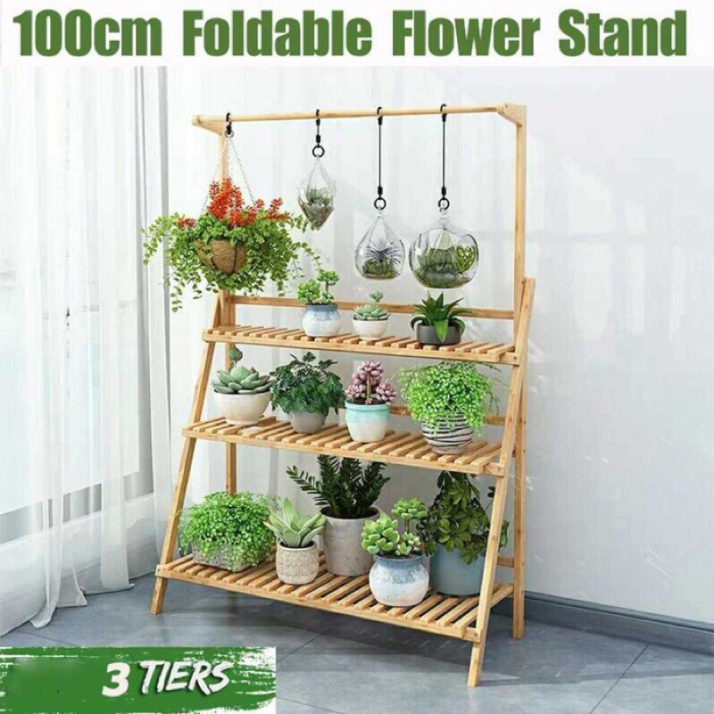 [OBRAL RIJEK] Rak Tanaman Plant Shelves with Hanging Rod 3 Tier - G396