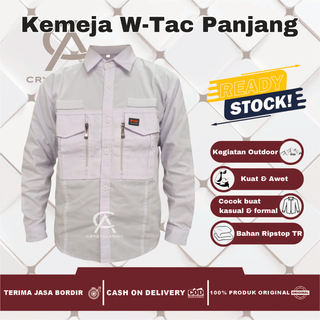 kemeja Tactical W-TAC tangan Panjang/Baju Tactical/kemeja Lapangan PDL