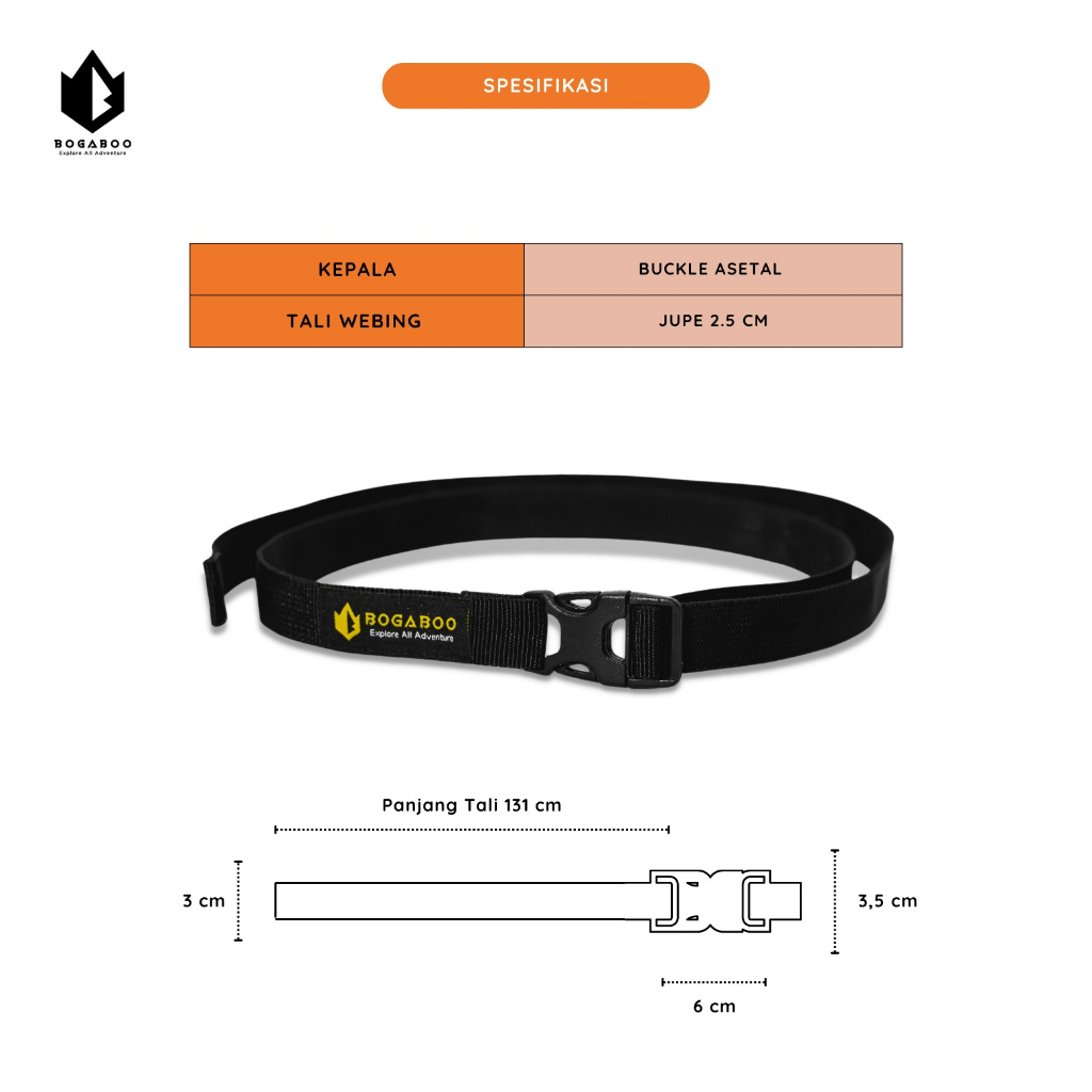 BISA COD SABUK Celana Bogaboo - Gesper -Belt  Outdoor - Ikat Pinggang Pria - Sabuk - Ikat Pinggang Celana