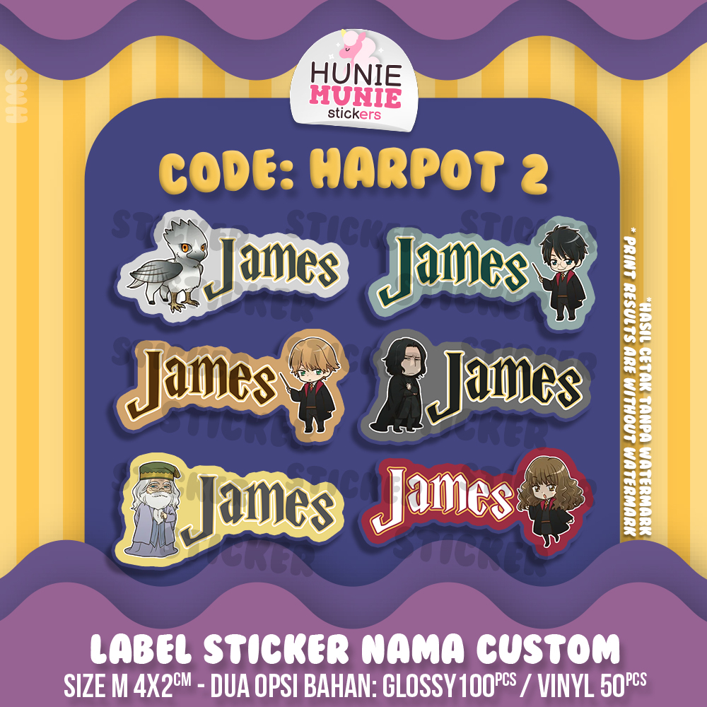 

Sticker Nama Custom - Harry Potter (100pcs+) Stiker