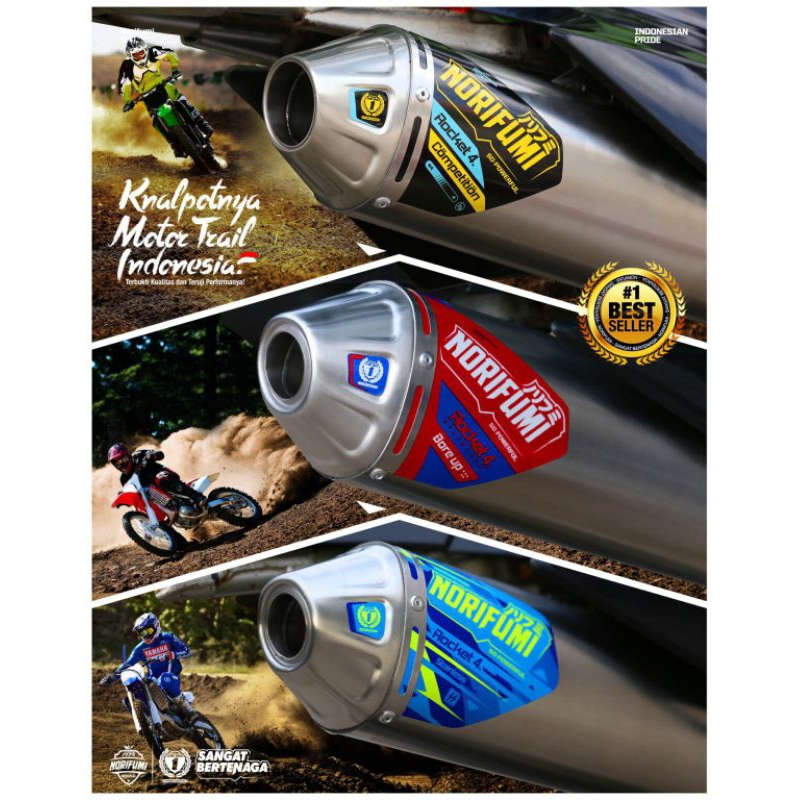 KNALPOT ROCKET 4 NORIFUMI STANDAR - BORE UP - COMPETITION ( KLX - CRF - WR)
