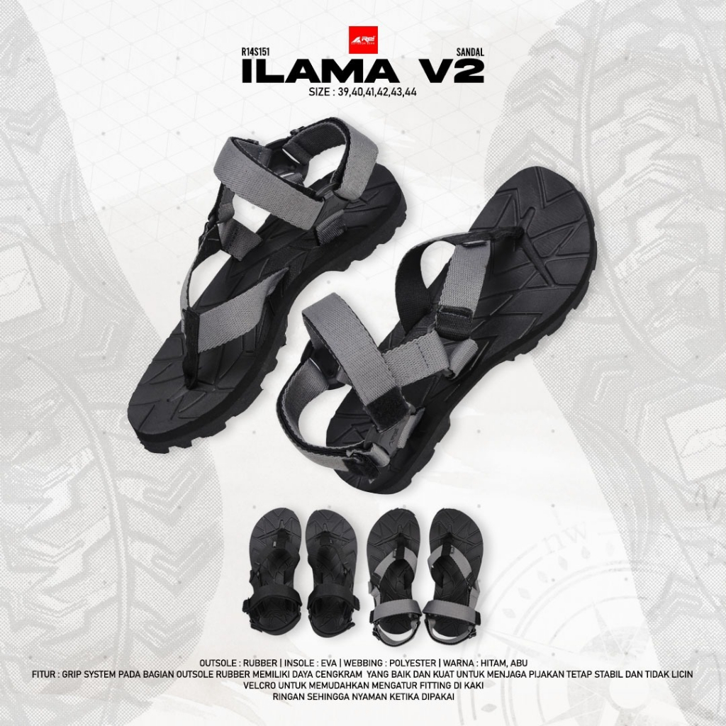 Sandal Gunung Pria Jepit Ilama Polos Arei Outdoorgear