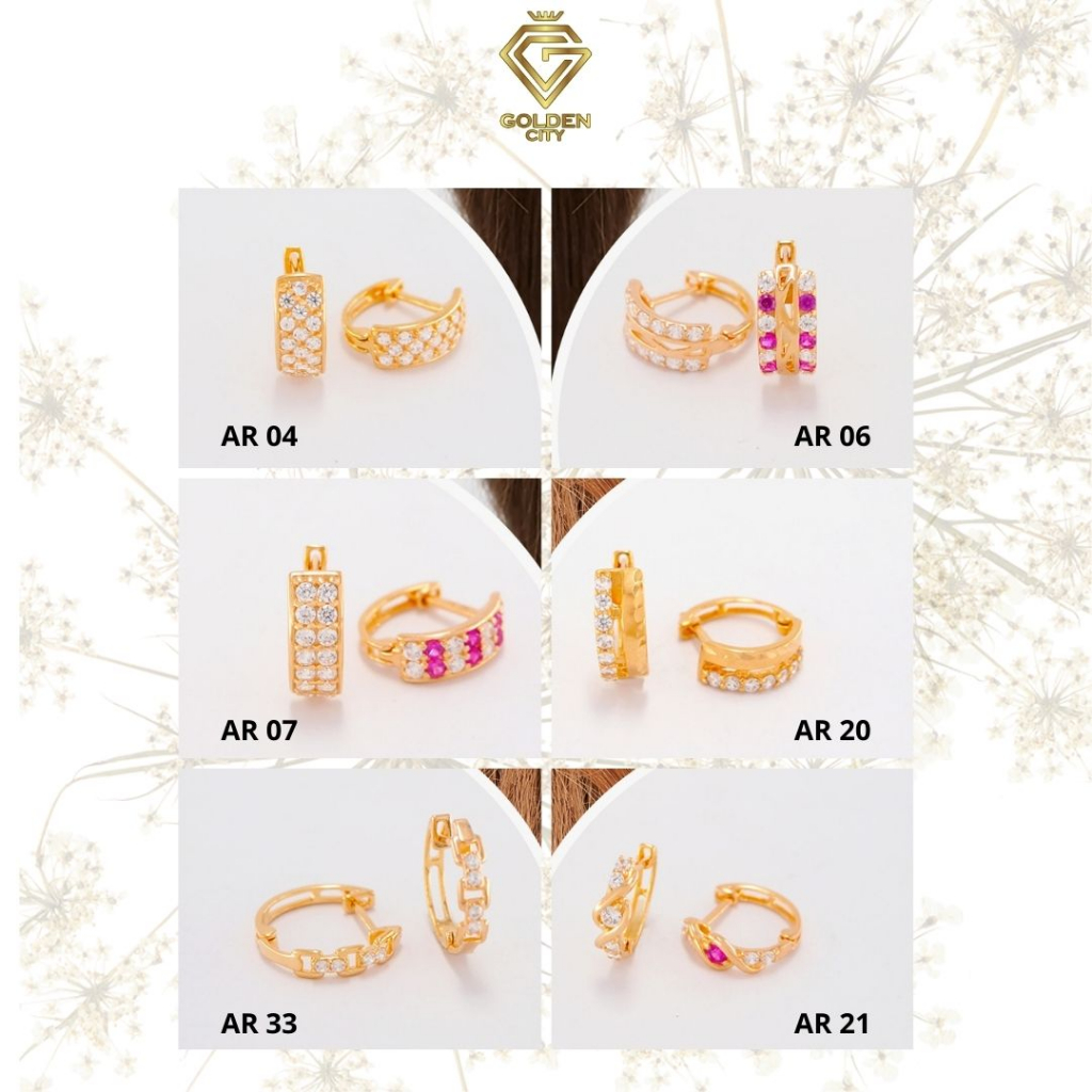 Anting emas murni model jepit kadar 375(8k) anting wanita 1,5 gram anting jepit