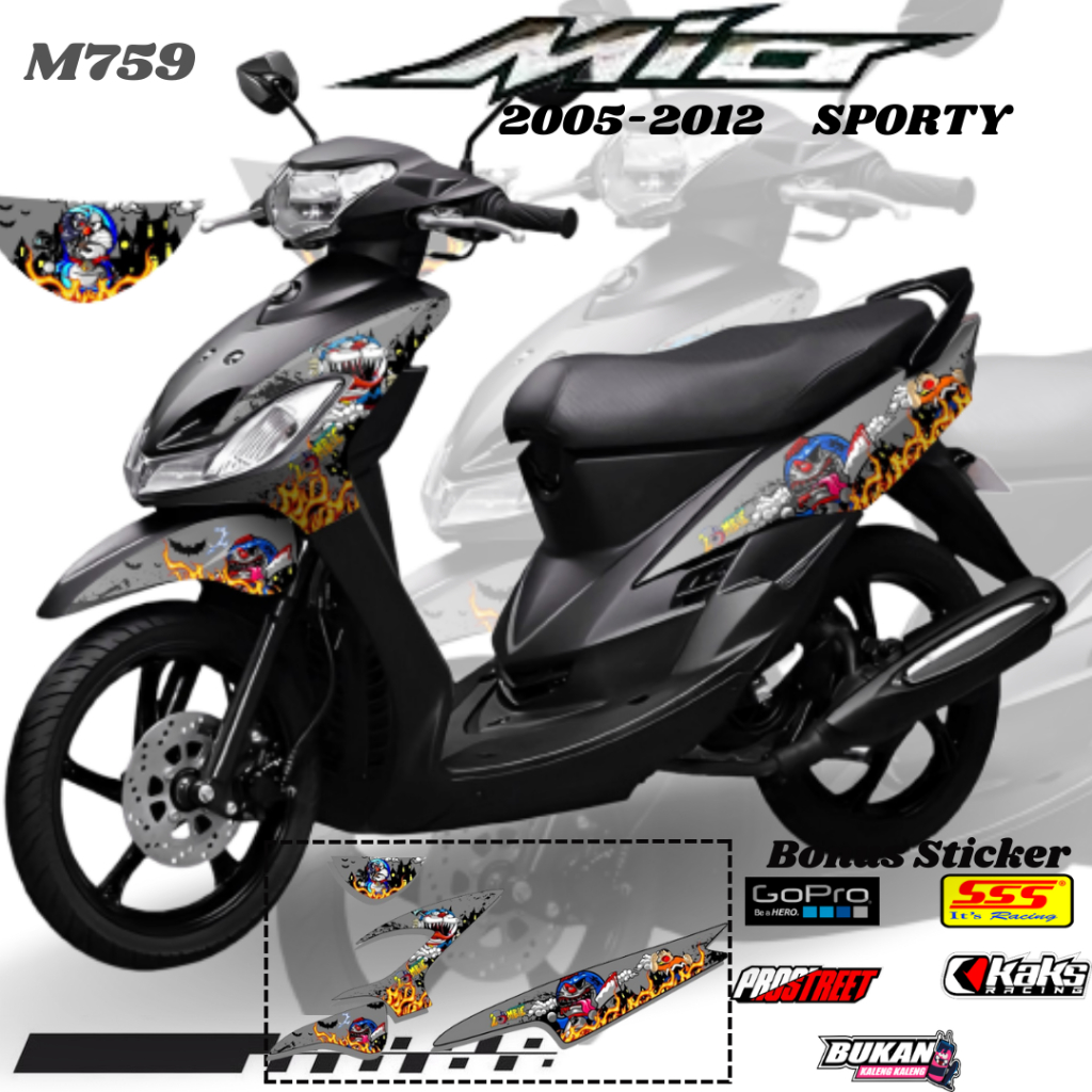Lis Stiker Striping Yamaha Mio Sporty M759 List Sticker Aksesoris Variasi Modifikasi Semi Full Body 