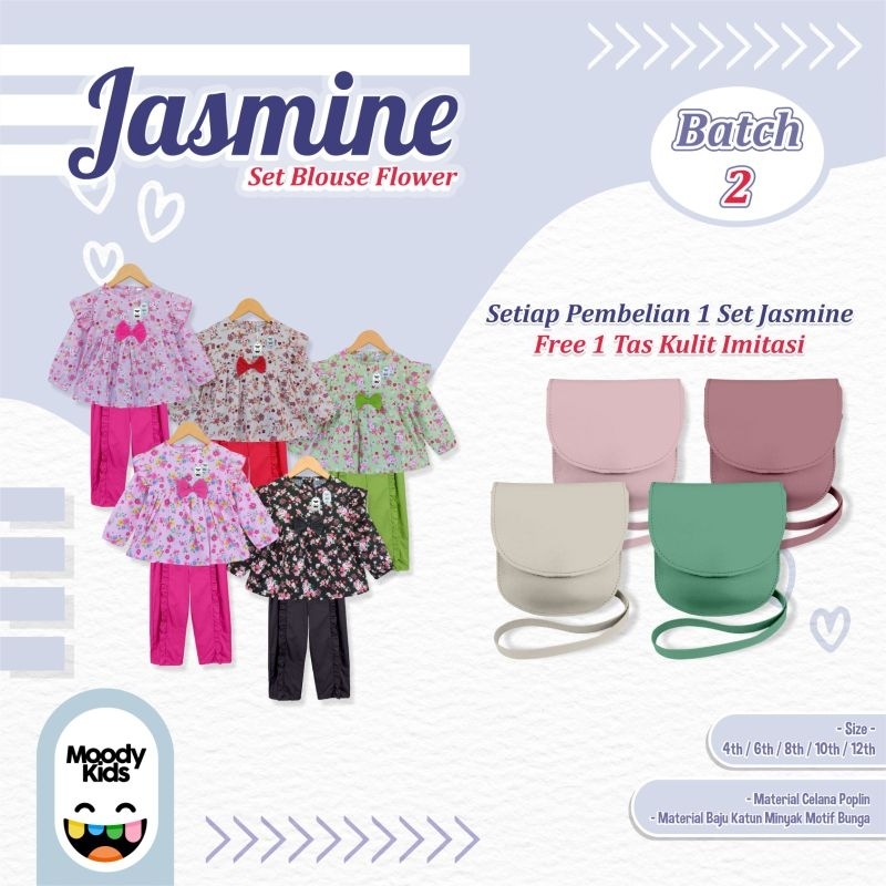 Jasmine Set Blouse Flower by Moodykids Aeraaqu free sling bag