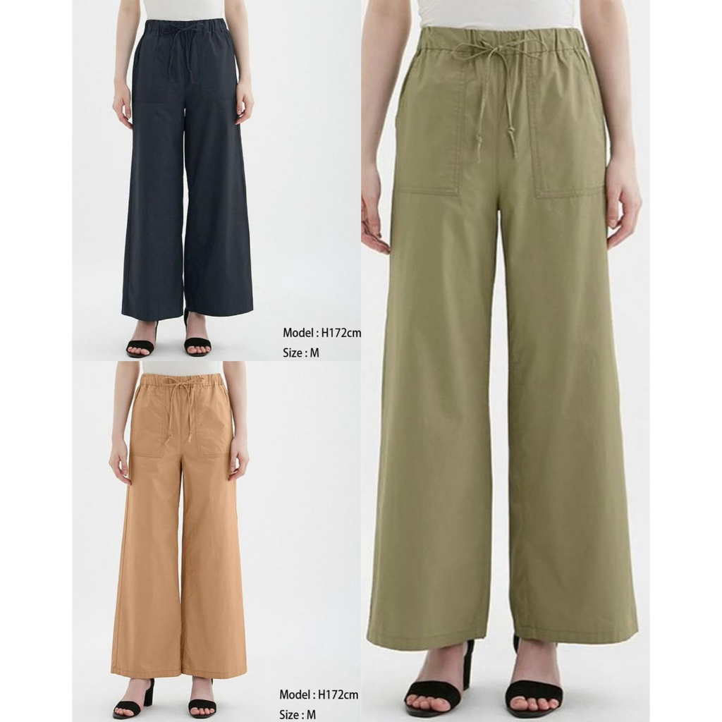 GU by uniqlo Cotton Wide Leg Pants