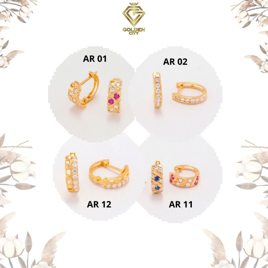 Anting emas murni model jepit kadar 375(8k) anting wanita 1,5gram anting jepit