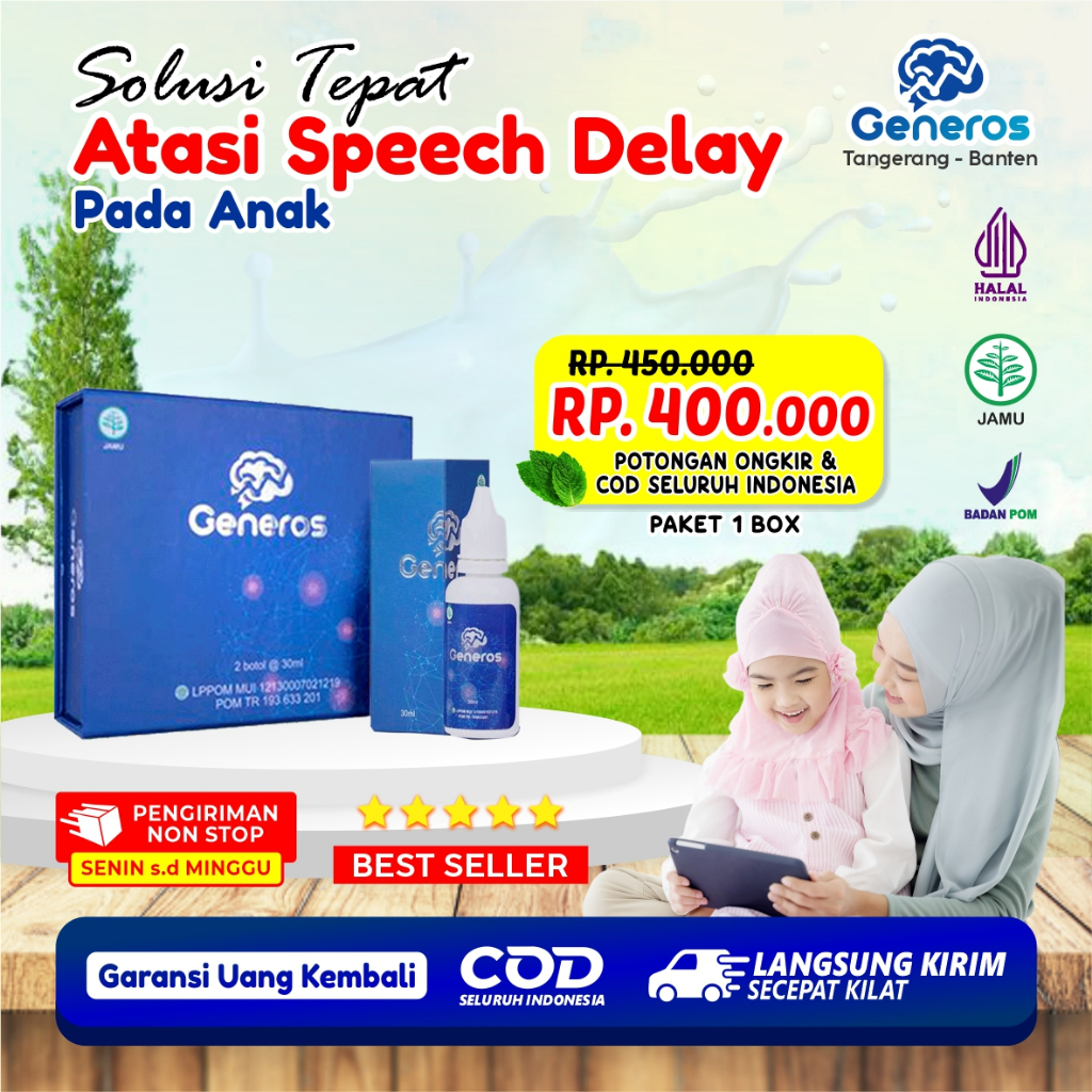 GENEROS Vitamin Speech Delay - Bantu Atasi Speech Delay atau Anak Terlambat Bicara