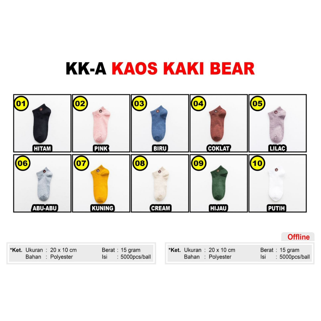 [ ABJ ] Kaos Kaki Cute Motif Beruang Kaos Kaki Semata Kaki