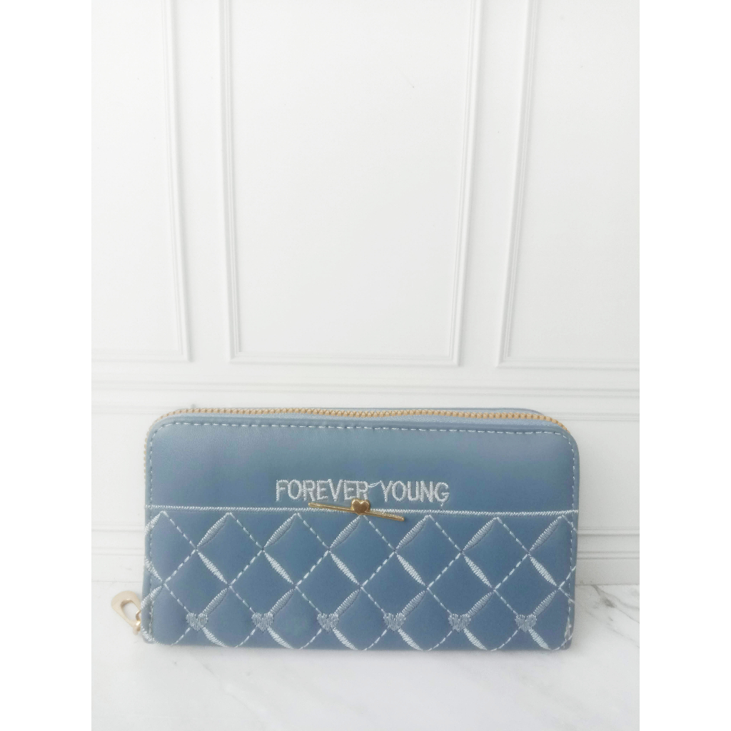 Wallet Tannggung Wanita Dompet Resleting Satu Tanggung Forever Young Bahan Kulit Sintetis #FF671