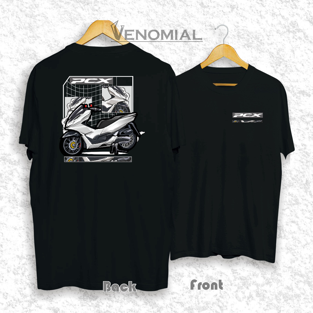 Venomial Kaos Motor HONDA PCX Bikers Sunmori Modification Pakaian Pria Wanita Otomotif Premium Cotto