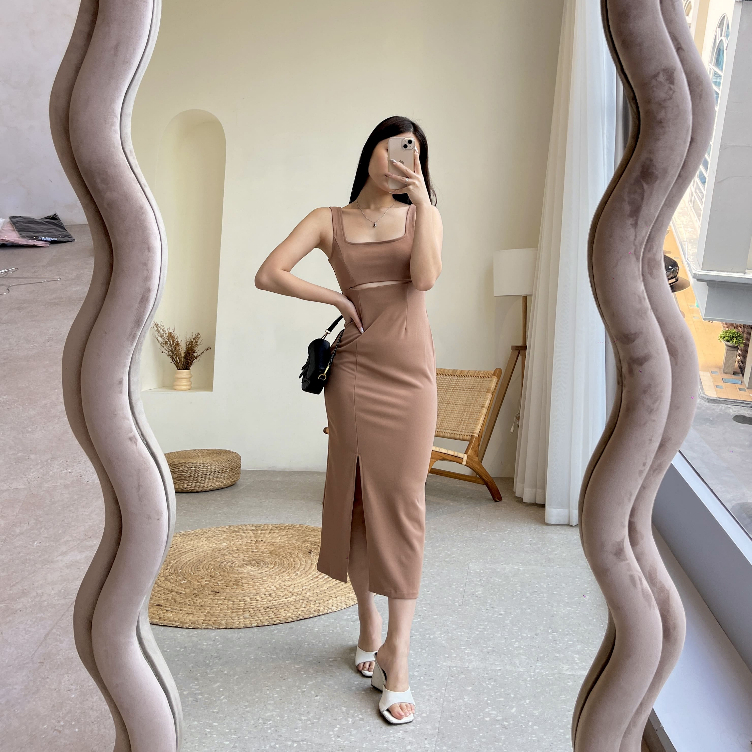 Katherine Cut Out Dress / Midi Dress Bodycon / Party Dress / Dress Wanita / Korean Style