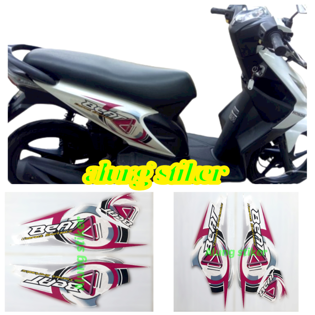STIKER STRIPING MOTOR BEAT KARBU 2009 PUTIH